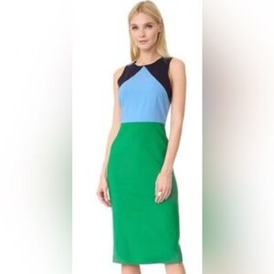 Diane Von Furstenberg Green Midi Dress, Size 6 - Elegant Business Cockta…​​​​​​​